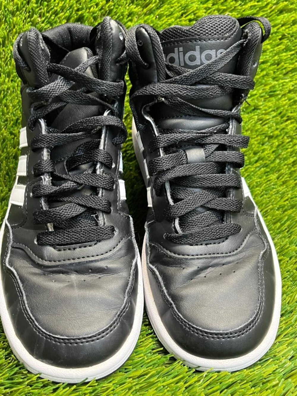 Adidas Hoops Mid 3.0 Boys Size 3Y Black White Athletic Basketball Shoes Sneakers - Picture 5 of 10